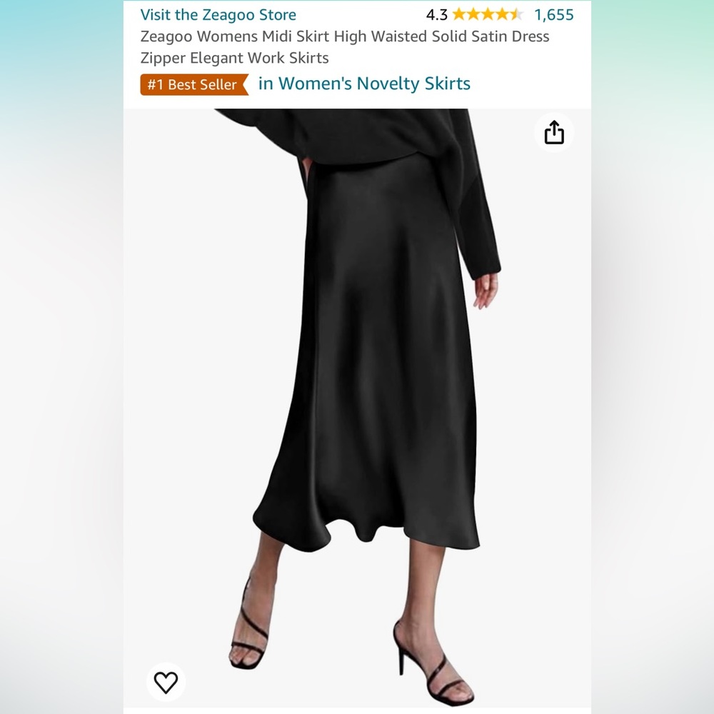 LIKE NEW- ZEAGOO Black Slip Skirt